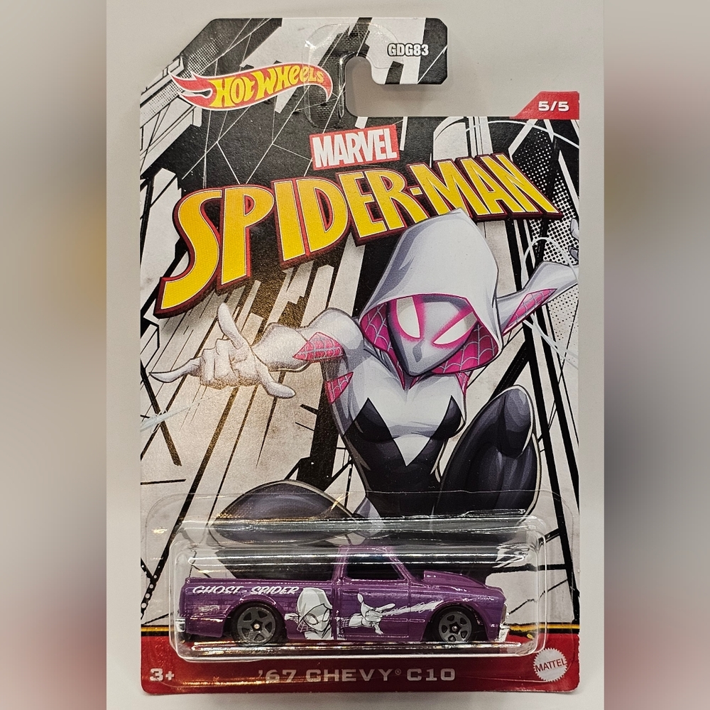 (NWT) Hot Wheels Marvel Ghost Spider '67 Chevy C10